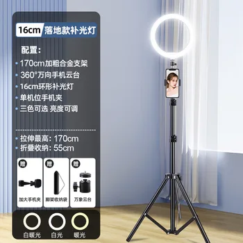 Кольцевой светильник Influencer Live Streaming с портативным держателем для телефона для селфи, фотосъемки, косметического светодиодного освещения