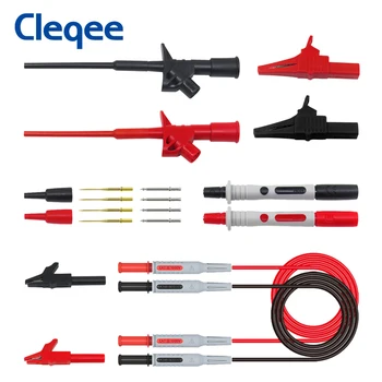Комплект тестовых проводов для мультиметра Cleqee Автомобильный Кабельный инструмент с встроенным гибким быстрым тестовым крючком-зажимом для электроники