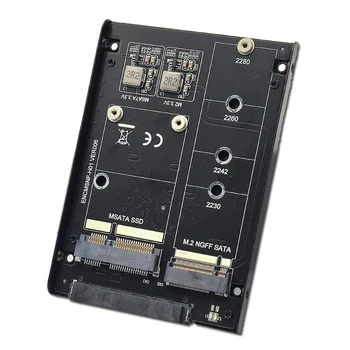 Конвертер SSD M.2 NGFF + mSATA в SATA 3.0, Адаптер Твердотельного Накопителя 6 Гбит/с, M SATA + M.2 Key B с Разъемом для корпуса