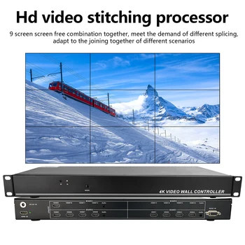Контроллер видеостены 3x3 HDMI HD-процессор с многоэкранной строчкой 1920x1080P60Hz 1 Вход 9 выходов для сращивания ТВ-приставки с поворотом на 180 °
