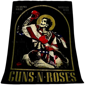 Концерт рок-группы Guns N'Roses Not In This Lifetime Tour, Креативный плакат Skeleton Boxing, Мягкое уютное фланелевое одеяло