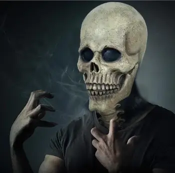 Косплей Маска-череп Cosmask Маска-скелет Маска-кость на груди Костюм для Хэллоуина Ужас Зло Латексная Резиновая маска на всю голову