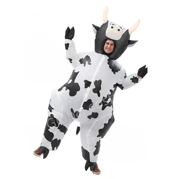 Косплей Надувной костюм Коровы Забавная одежда Животного для мужчины и женщины Карнавал Вечеринка Шоу День Благодарения Праздничный маскарадный костюм