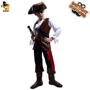 Костюм Пирата для мальчиков на Хэллоуин, детский костюм Капитана, карнавальная вечеринка, сцена