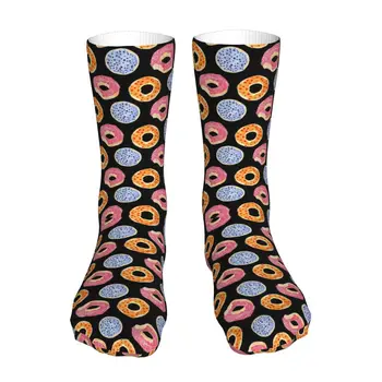 Красочные носки унисекс в виде пончиков, Зимние носки, теплые толстые вязаные Мягкие повседневные носки