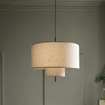 Креативный подвесной светильник Nordic Quiet Wind, Простой Современный стиль, Гостиная, спальня, ресторан, отель, Подвесной светильник из льняной ткани
