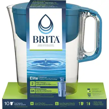 Кувшин для фильтрации воды на 10 чашек с 1 фильтром, изготовлен без BPA, Huron, Teal