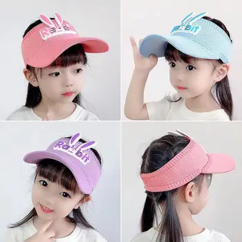 Летние детские солнцезащитные шляпы с козырьком, милая кепка с пустым верхом для девочек, кепка с кроликом и уткой, солнцезащитные шляпы для детей с защитой от ультрафиолета на открытом воздухе