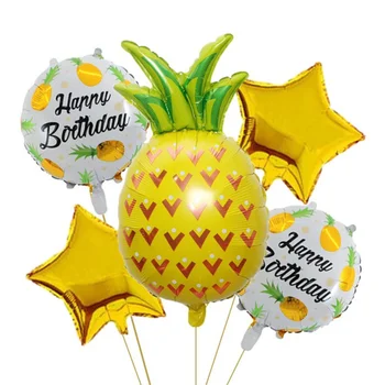 Летний прохладный набор фруктовых воздушных шаров, ананасовые баллоны, баллоны для украшения гавайской вечеринки