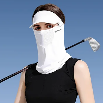 Летняя Солнцезащитная маска из ледяного шелка, женский солнцезащитный козырек для верховой езды, встроенная Дышащая вуаль для гольфа, Лавандовая