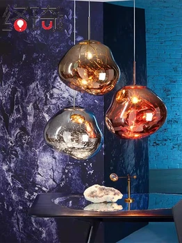 Люстра из вулканической лавы в скандинавском стиле, постмодернистское украшение для бара и ресторана, Стеклянный шар с одной головкой, креативная личность, Стеклянный шар
