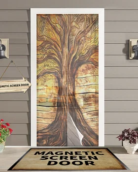 Магнитная дверная занавеска из дерева, гостиная, спальня, Домашняя дверная занавеска с противомоскитной сеткой