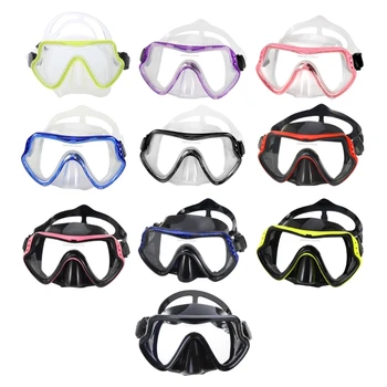 Маска для подводного плавания с трубкой, Противотуманные очки для плавания, закаленное стекло, маска для подводного плавания с трубкой, 180 °, Очки для плавания с четким обзором, Простые в использовании