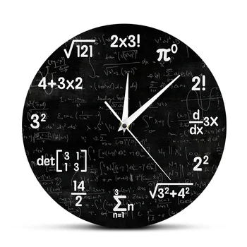 Математические Уравнения Настенные Часы Обозначения Математическая Классная Доска Гик Настенные Часы Развивающие Подарки Для Детей Учитель Школьный Декор Стен