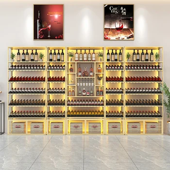 Металлическая коммерческая винная стойка для хранения Буфета, Буфет, Витрина для бутылок, гостиная отеля, мебель Cremalheira De Vinho