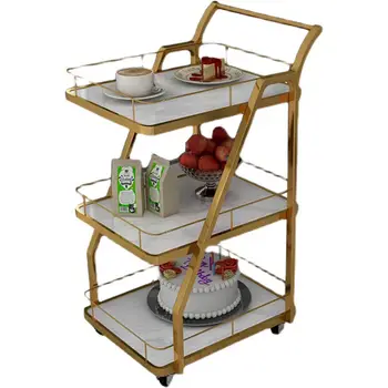 Металлический стеллаж для хранения, кухонная сервировочная тележка на колесиках, передвижной органайзер для ликеров и винного бара, Запирающееся колесо