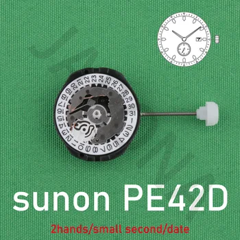 Механизм PE42D, Китай, кварцевые часы sunon PE42, 2 стрелки, маленькая секундная стрелка для дам, механизм с датой
