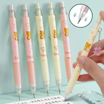 Механические карандаши Kawaii Cartoon Bear 0,5 0,7 мм, автоматические карандаши, подарки для детей, пишущий инструмент для школьных канцелярских принадлежностей