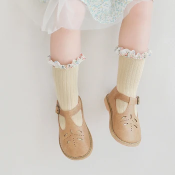 Милые Детские Хлопчатобумажные Носки С Кружевом, Короткие Носки Для девочек, Мягкие Повседневные Носки Для Малышей, Детские Носки Для 0-7 лет