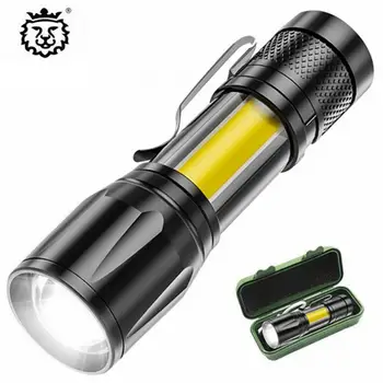 Мини Светодиодный фонарик с увеличенным фокусным расстоянием 2000 люмен Регулируемая ручка Водонепроницаемый Светодиодный светильник T6 Встроенный аккумулятор