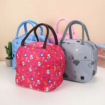 Модная полосатая сумка-холодильник для женщин, мужская сумка для ланча, удобная сумка для ланча, водонепроницаемые термоизолированные пакеты для еды на завтрак