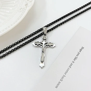 Модное мужское ожерелье с подвеской в виде креста, христианская цепочка на шею из нержавеющей стали, персонализированные украшения в стиле Рок-хип-хоп