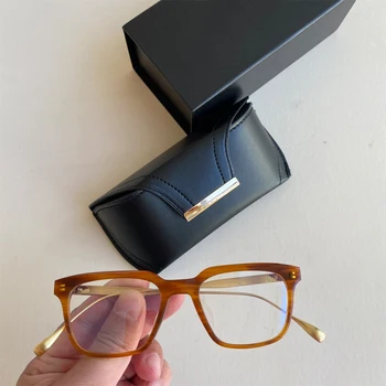 Модные очки элитного бренда, Новые винтажные квадратные очки из чистого титана, удобная оправа для очков по рецепту для мужчин