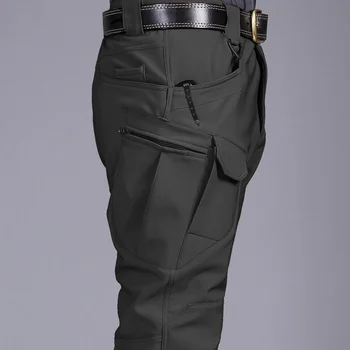 Мужские армейские военно-тактические брюки для кемпинга, треккинга, рыбалки, альпинизма, зимние брюки Оверсайз из акульей кожи, эластичные
