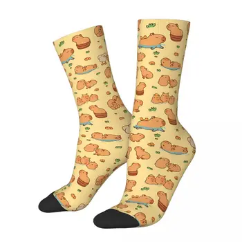 Мужской носок из капибары с милым бесшовным рисунком в стиле хип-хоп, морская свинка из капибары, качественный носок с принтом экипажа, бесшовный подарок