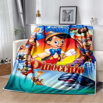 Мягкое плюшевое одеяло Disney Pinocchio, фланелевое одеяло, покрывало для гостиной, спальни, кровати, дивана, покрывала для пикника, детский подарок