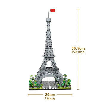 Набор блоков Парижской Эйфелевой башни для взрослых, Миниатюрный набор игрушек-головоломок, подарок в виде сборного кирпича