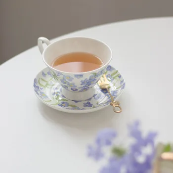 Набор кофейных чашек и блюдец, керамическая чашка для послеобеденного чая, Десертное блюдо, элегантные чайные чашки из домашнего костяного фарфора, посуда