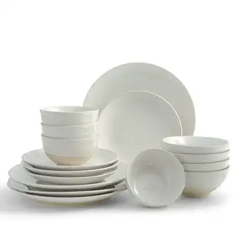 Набор посуды Siterra Rustic из 16 предметов, набор белой посуды для ресторана, подарок для дома