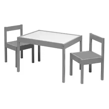 Набор столов и стульев для сухой стирки и обработки дерева Your Zone из 3 предметов, серый, 25 