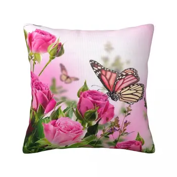 Наволочка с цветочной бабочкой, декоративные наволочки, домашние подушки, наволочки-ракушки, наволочка на молнии