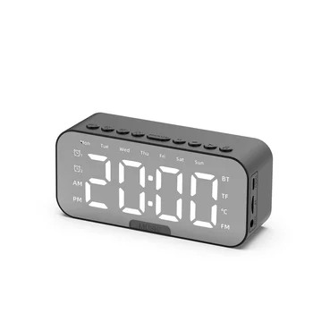 настольный будильник 10шт, Беспроводной Аудио Bluetooth, Мини-Светодиодное зеркало, Цифровые часы, Динамик для мобильного телефона, Подарочный стереозвук