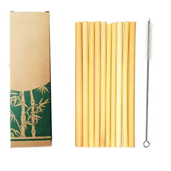 Натуральные бамбуковые соломинки Экологически чистые бамбуковые соломинки для питья с кисточкой Экологически Чистые соломинки для кухонных принадлежностей для бара