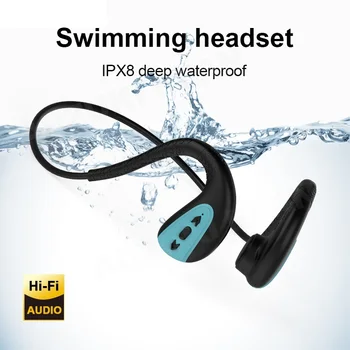 Наушники с истинной костной проводимостью для плавания, спортивные беспроводные наушники Bluetooth с громкой связью IPX8, водонепроницаемая качественная гарнитура