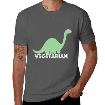 Новая вегетарианская футболка с логотипом динозавра, милые топы, корейская модная футболка с графическим рисунком, мужские футболки-чемпионы