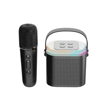 Новая караоке-машина с микрофоном для взрослых и детей, сабвуфер, Портативная акустическая система Bluetooth С 1-2 беспроводными микрофонами, Музыкальный плеер