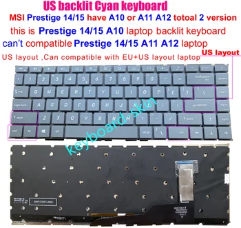 Новая клавиатура с подсветкой США для ноутбука MSI Prestige 15 A10 A10SC MS-16S3 A10SC-219CN V190622AK A10SC-219CN A10SC-220CN