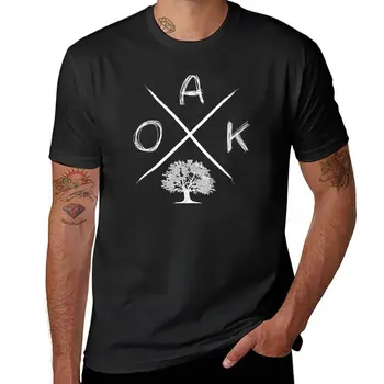 Новая футболка Oak Tree, топы для мальчиков, белые футболки, мужская хлопковая футболка