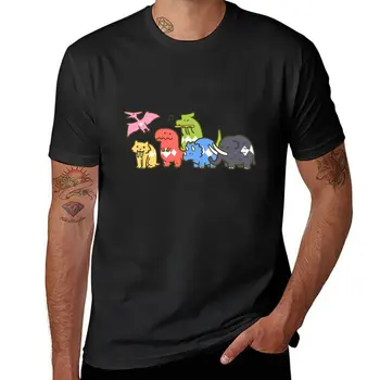 Новая футболка с динозавром для домашних животных, винтажная одежда, летний топ, мужские тренировочные рубашки