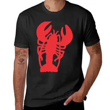 Новая футболка с красным лобстером, рубашка с животным принтом для мальчиков, графические футболки, футболка с коротким рукавом, мужская футболка
