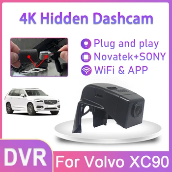 Новинка! Автоматический Wifi автомобильный видеорегистратор 4K Dash Cam для Volvo XC90 T8 D5 2014 2015 2016 2017 2018 2019 2020 2021 2022 2023 Видеорегистратор для Volvo XC90