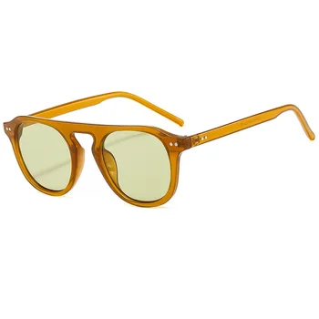 Новые винтажные оранжевые круглые солнцезащитные очки, женские очки желейного цвета, модные очки в стиле панк, уличные очки UV400