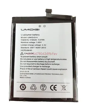 Новый аккумулятор для UMI Umidigi X Battery 4150mAh, 100% Новые запасные части, аккумуляторы для аксессуаров для телефонов