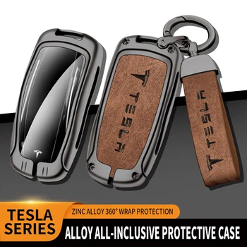 Новый Легкосплавный Автомобильный Дистанционный Ключ С Полным Покрытием Case Shell для Tesla Model 3 Model S Model X Model Y Car Smart Key Аксессуары Держатель Брелок