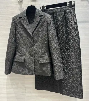 новый модный комплект 2023 года, Блейзер, куртка + юбка, верхняя одежда для женщин