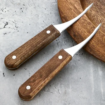 Нож для удаления креветок из нержавеющей стали, кухонный инструмент для чистки кишечника креветок, рыбьего брюшка, ножа для омаров, деревянная ручка